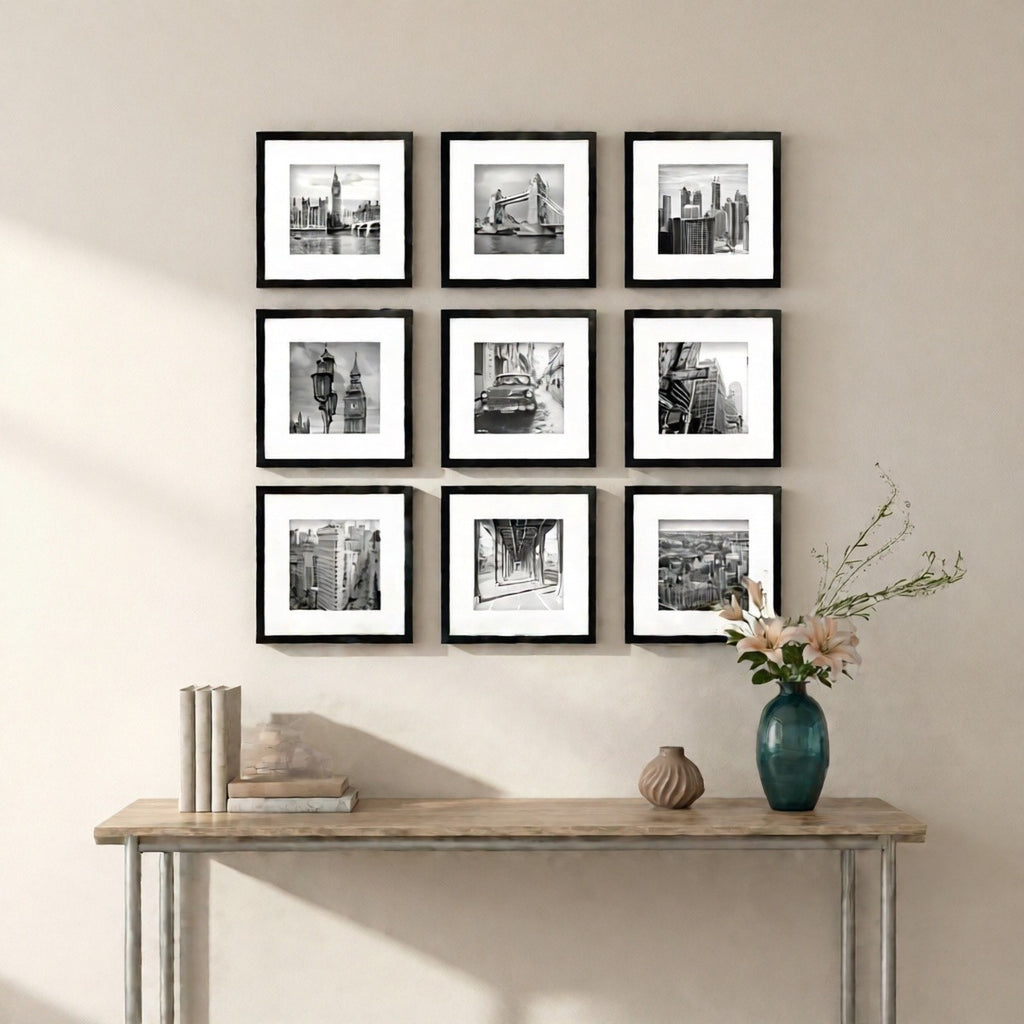 3pcs/set of white and black square frames 8*8in and 12*12in decorative photo frames, which can be given to friends and family as holiday gifts, suitable for hanging on the walls of corridors and living rooms, photo paper is not included.