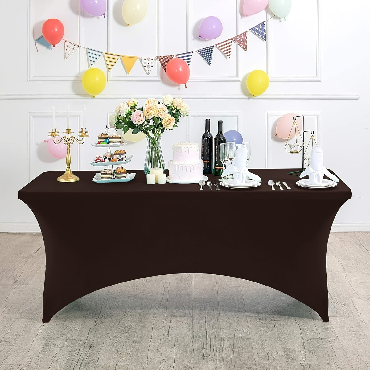 2/4/8/12 Pack Table Cloths 6FT Tablecloths Spandex Fitted Suitable For Rectangular Tables, Wrinkle Resistant Elastic Tablecloth, Ultimate Desktop Protective Cover, Suit For Parties, Trade Exhibitions, Mothers Day, Weddings Decor Kitchen