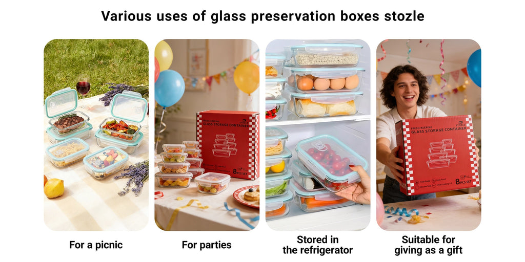 16pcs Sealed Glass Food Storage Containers, Lunch Box, Microwave, Oven - Great For Salads, Fruits, Vegetables And Sandwiches, Lunch Box | Sealed Storage | Durable Glass, Food Storage Containers (8 Lids + 8 Containers)