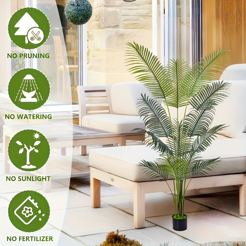 Faux Tropical Palm Tree, 5.9-Foot Artificial Floor Plant with Realistic Leaf Design for Living Room, Home Office, Entryway and Hotel Decor