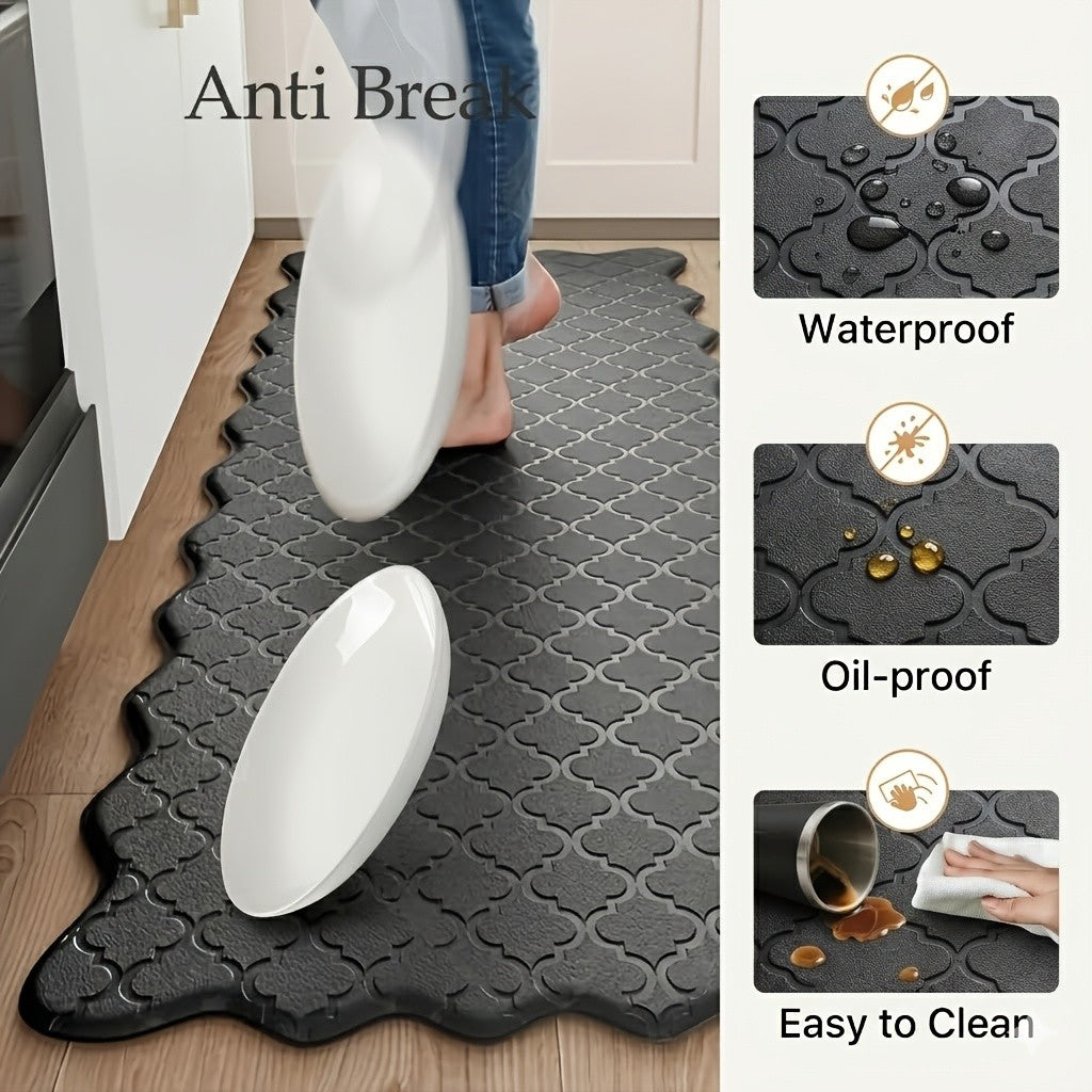 Anti Fatigue Kitchen Floor Mat, Cushioned Non-Slip Washable Foam Standing Rug in Two Sizes for Sink, Laundry Room and Home Office Comfort