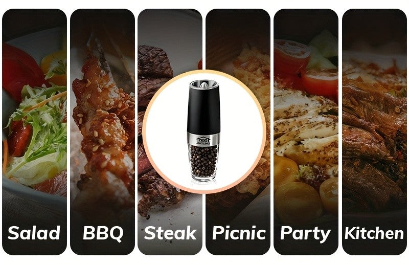2pcs JIASLING Salt And Pepper Grinder Electric 2pcs Electric Battery Salt And Pepper Grinder Set Gravity Electric Salt And Pepper Grinder Set Salt And Pepper Shakers Set Large Capacity with LED Light Multiple Color Options Kitchen Gift