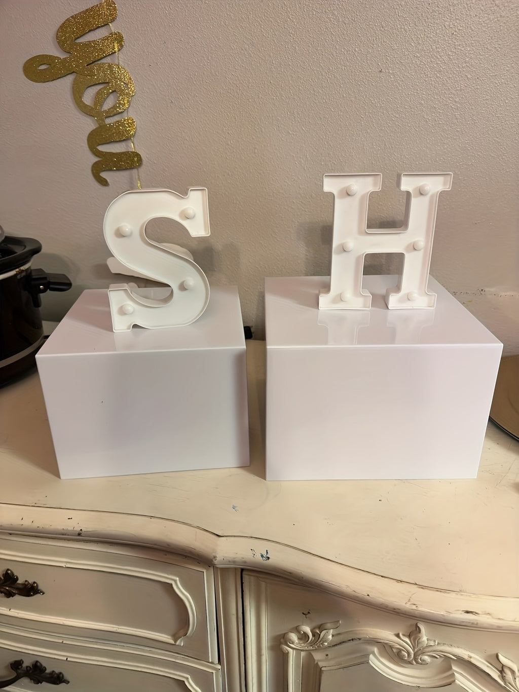 6pcs Buffet Risers, Large Food Risers for Buffet Table, Display Stand Shelf for Party, Catering, Jewelry & Collectibles, White Acrylic Nesting Boxes for Food Display (10" 9" 8" 7" 6" 5"), Gift for Valentine's Day, Birthdays, Weddings, Thanksgiving