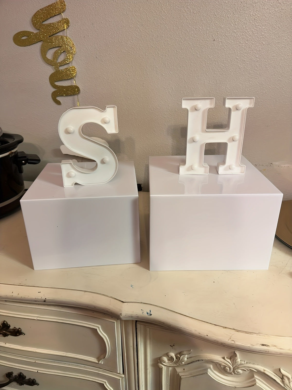 6pcs Buffet Risers, Large Food Risers for Buffet Table, Display Stand Shelf for Party, Catering, Jewelry & Collectibles, White Acrylic Nesting Boxes for Food Display (10" 9" 8" 7" 6" 5"), Gift for Valentine's Day, Birthdays, Weddings, Thanksgiving