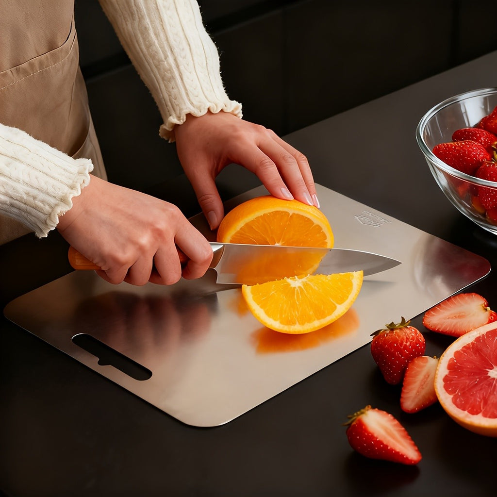 3pcs Stainless Steel Cutting Boards, Ultra-Thin Metal Cutting Boards for Kitchen, 304 Non-Stick Chopping Board for Meat Fruit And Vegetables, Dishwasher Safe, Professional