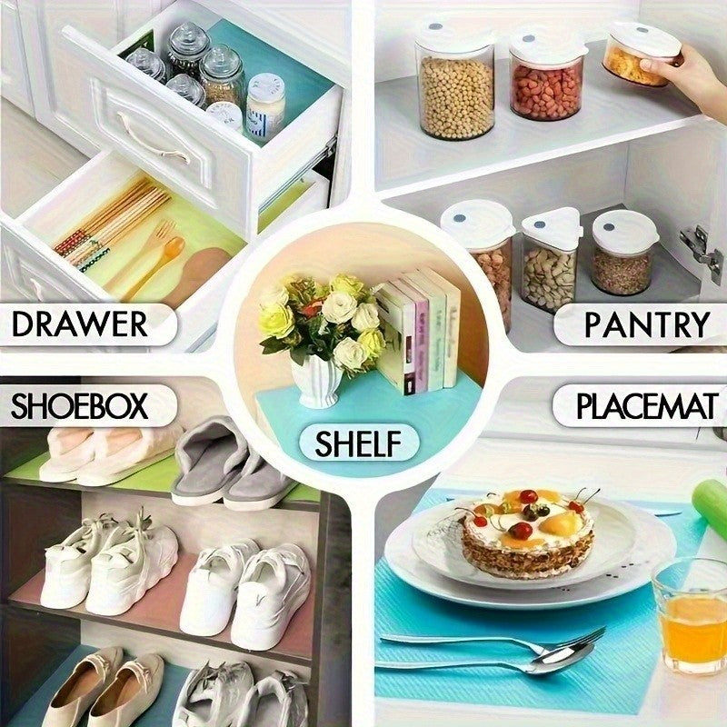 Refrigerator Shelf Liners 20-Pack, Washable EVA Fridge Mats in Mixed Colors, 29 x 45 cm for Kitchen Shelves, Freezers and Cabinets