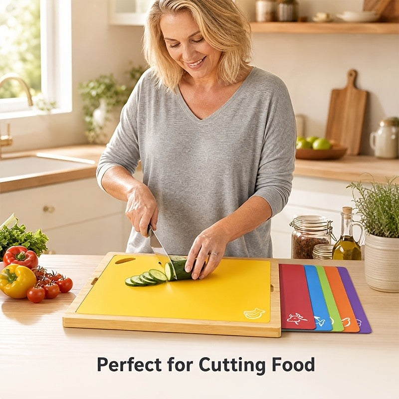 1/7pcs Bamboo Cutting Boards for Kitchen, Cheese Platter for Meat, Cheese, Bread, Vegetables, Fruits Perfect Kitchen Gadget for Home, Dormitory, Gifts for Family And Friends