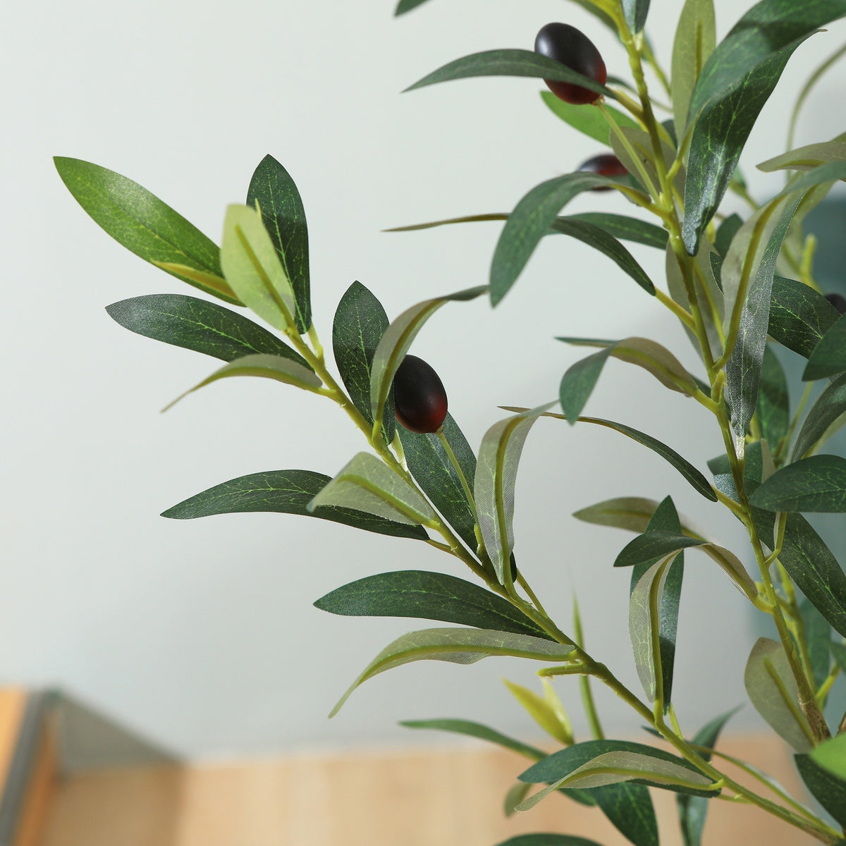 Large Artificial Olive Tree with Multi-Trunk, Realistic Silk-like Leaves & Fruits in Beige Planter - Indoor/Outdoor Fake Olive Tree for, Office, Mediterranean Decor - Low-Maintenance Plant with Container (No Watering/Easy Setup)
