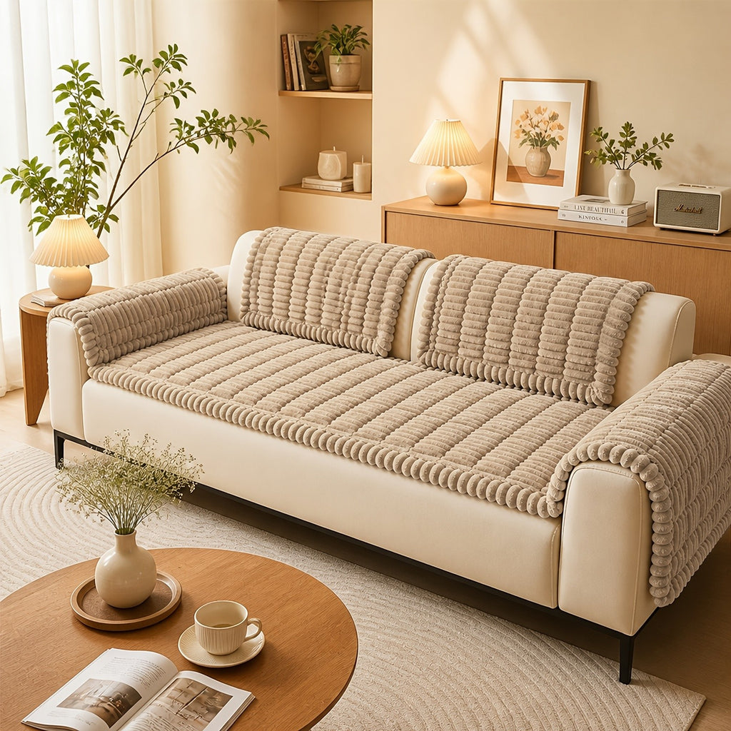 1pc Soft Quilted Thick Sofa Cushion, Bohemian Style Removable Machine Washable Sofa Protector, All Season Pet Friendly 1/2/3/4 Seater Split Sofa Cover, Suitable for Living Room Bedroom, Living Room Office Furniture Protective Covers