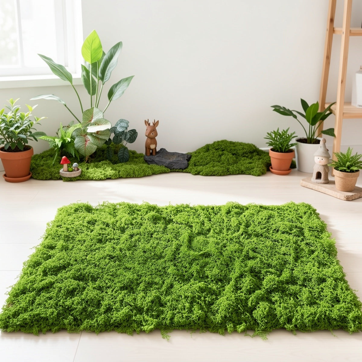 Artificial Moss Mat, 78.74 x 39.37 Inch Cut-to-Fit Faux Moss Blanket in Dark or Light Green for DIY Crafts, Party Displays and Christmas Home Decor