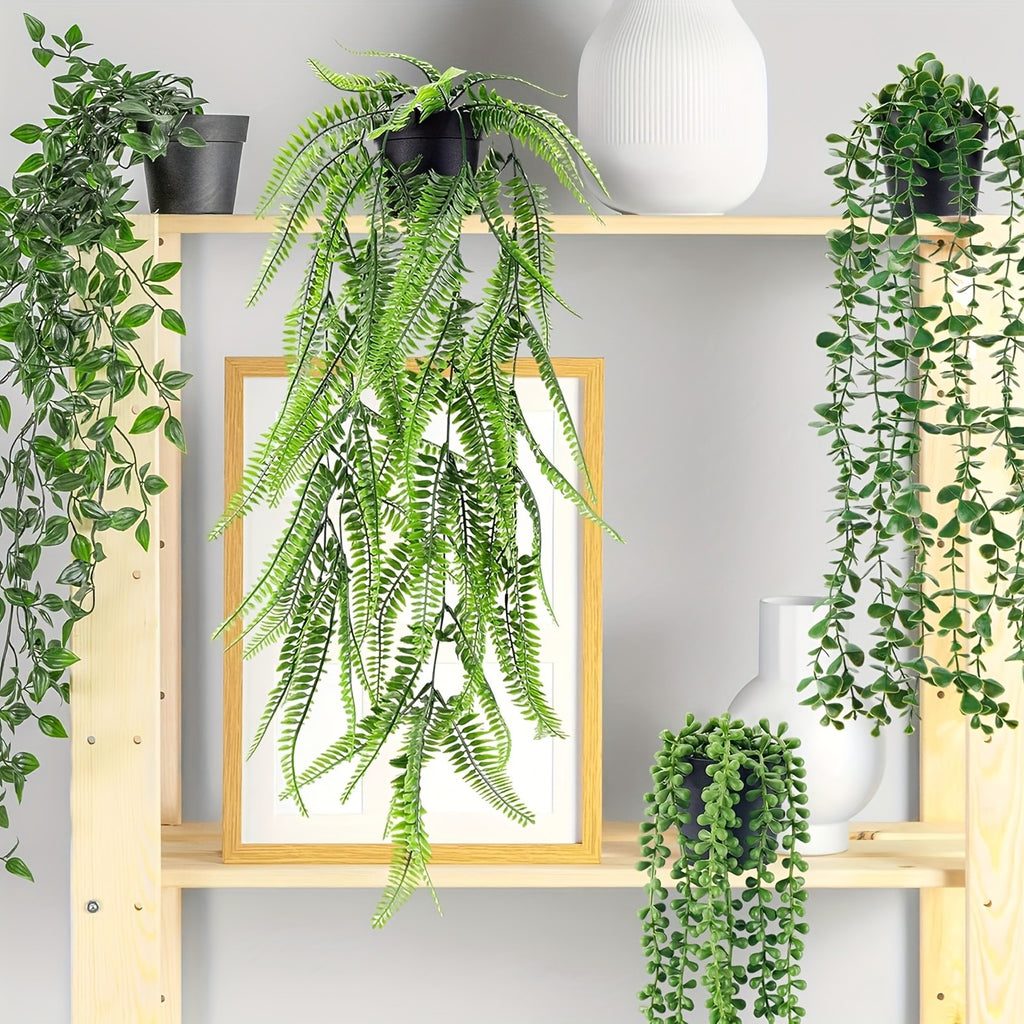 The Rose 4 Packs of Artificial Hanging Plants for Indoor And Outdoor Decoration, Perfect for Shelves And Rooms