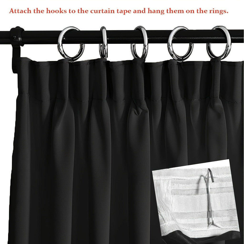 Room Divider Blackout Curtain Panel with Hooks and Rod Pocket, Wide Privacy Partition for Ceiling Track Setups, Bedrooms and Home Offices