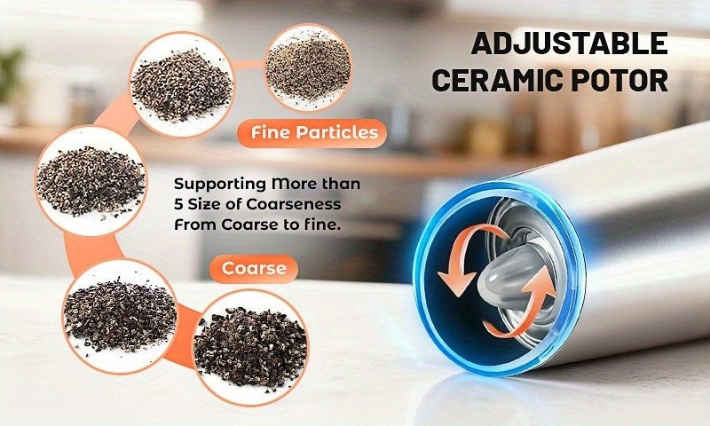 2pcs JIASLING Salt And Pepper Grinder Electric 2pcs Electric Battery Salt And Pepper Grinder Set Gravity Electric Salt And Pepper Grinder Set Salt And Pepper Shakers Set Large Capacity with LED Light Multiple Color Options Kitchen Gift