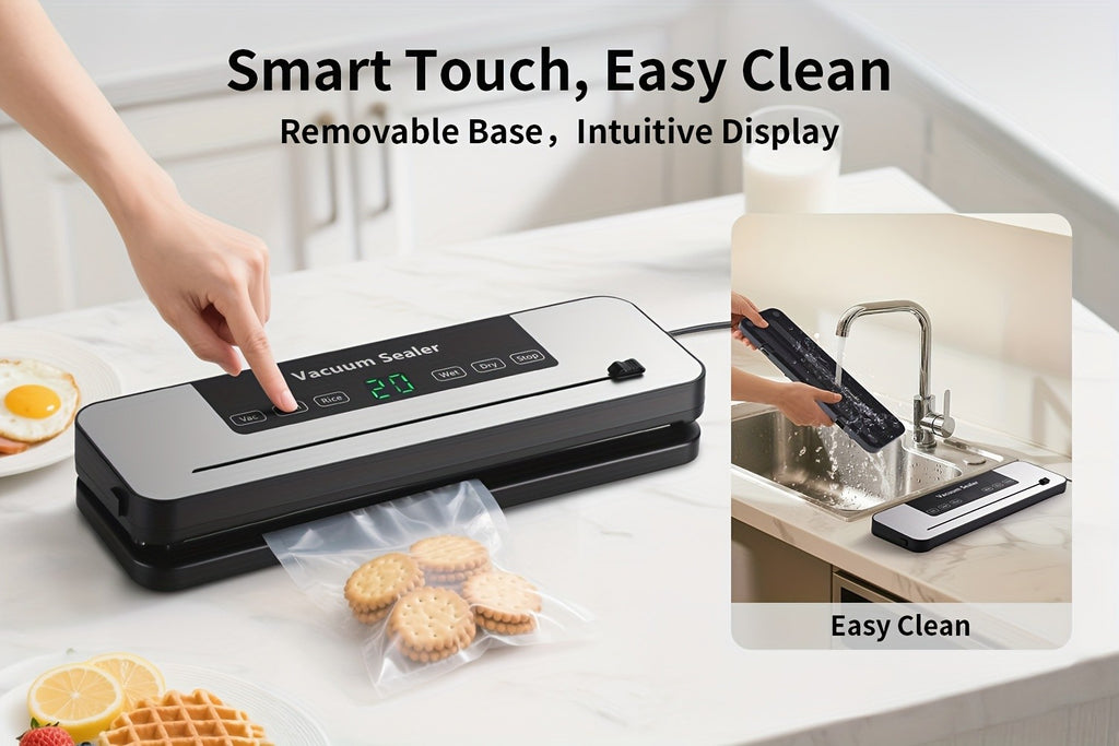 65000 PA Commercial Vacuum Sealer Machine System with 10 Free Bags, Dry/Moist Modes, 6-In-1 Sealing Machine for Storage And Sous Vide, Automatic Sealing Machine, Modern Vacuum Sealer