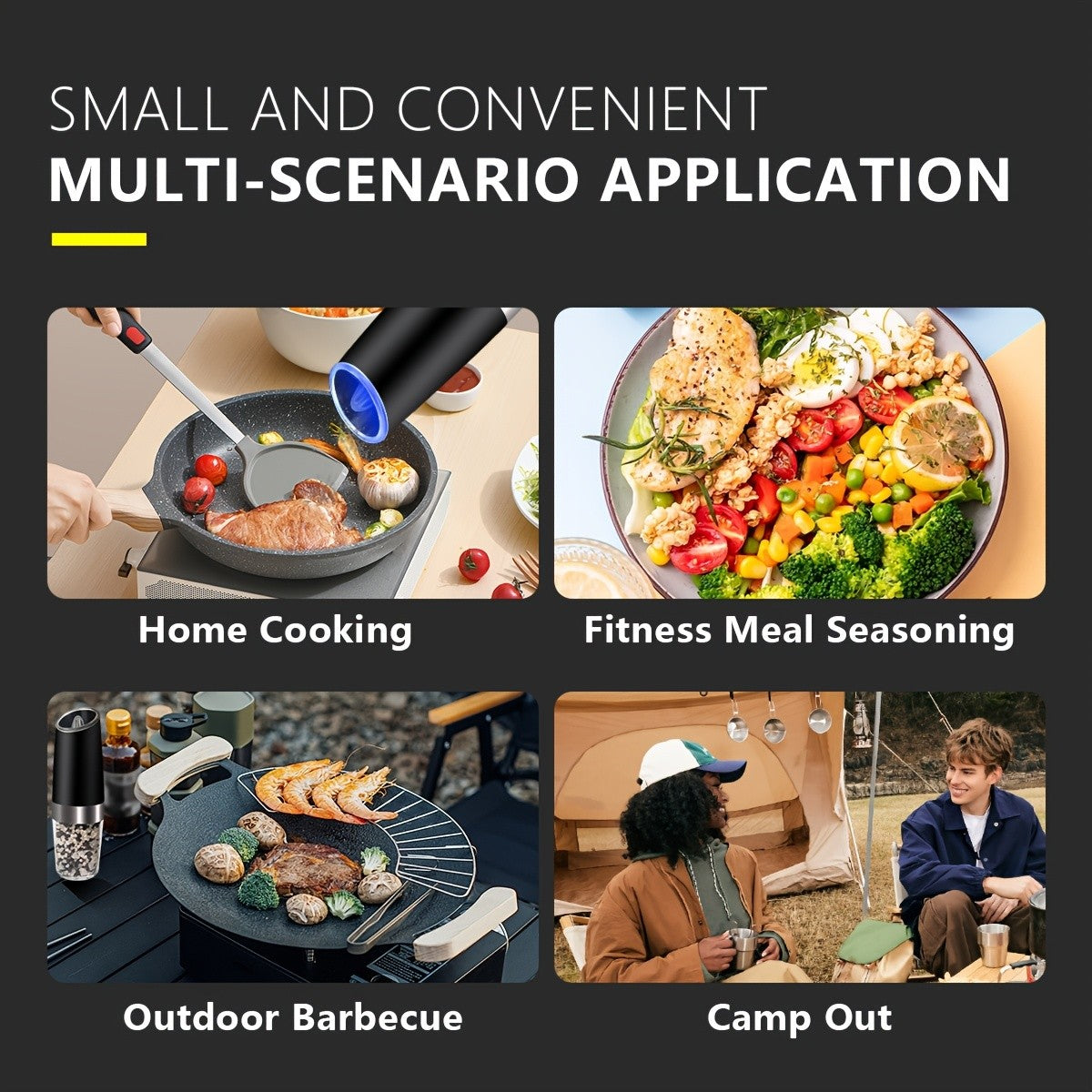 2pcs USB Rechargeable Salt And Pepper Grinder Electric Salt And Pepper Mill & Adjustable Coarseness Automatic Salt Grinders Spice Shakers with LED Light One Hand Operation