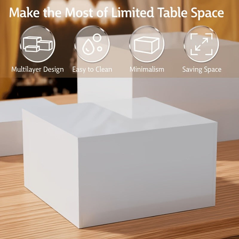 5pcs Square White Acrylic Display Stands