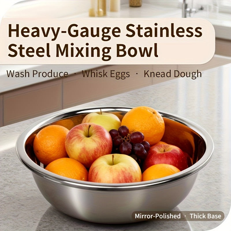 40cm/15.74" & 36cm/14.2" Extra Large Stainless Steel Mixing Bowls Heavy-Duty Deep Prep Basin For Cooking, Baking, Salad Dough | Rustproof, Dishwasher Safe Kitchen Essentials