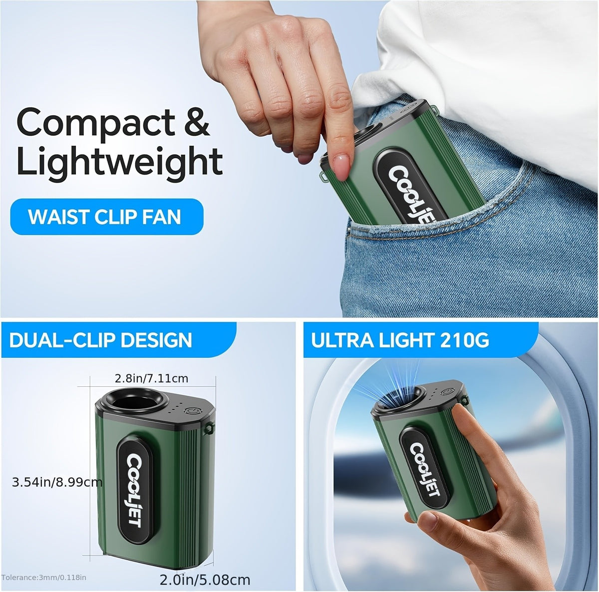 Neck-hanging Portable Waist Fan, Featuring an 18000RPM Powerful Brushless Motor, Four-speed Wind Adjustment, and a 5000mAh High-capacity Long-lasting Battery. Equipped with an LED Power Indicator, It Is Suitable for Outdoor Work, Camping