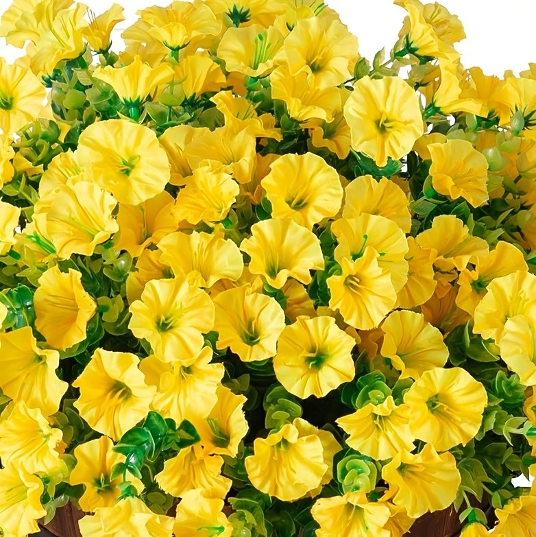 Mixed Color Artificial Morning Glory Flowers, 10 Bundles in Five Colors for Front Porch Planters, Patio Arrangements, Window Boxes and Home Decor