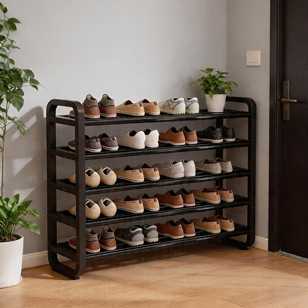 Space-Saving 5-Tier Shoe Rack, Durable, Narrow Design, Multi-Layer Craftsmanship, No Wood, Floor Mount, with Electricity-Free Use for Entryway And Dorm Storage, Living Room Compatible, Shoe Racks, Shoe Storage Organizer, Shelf