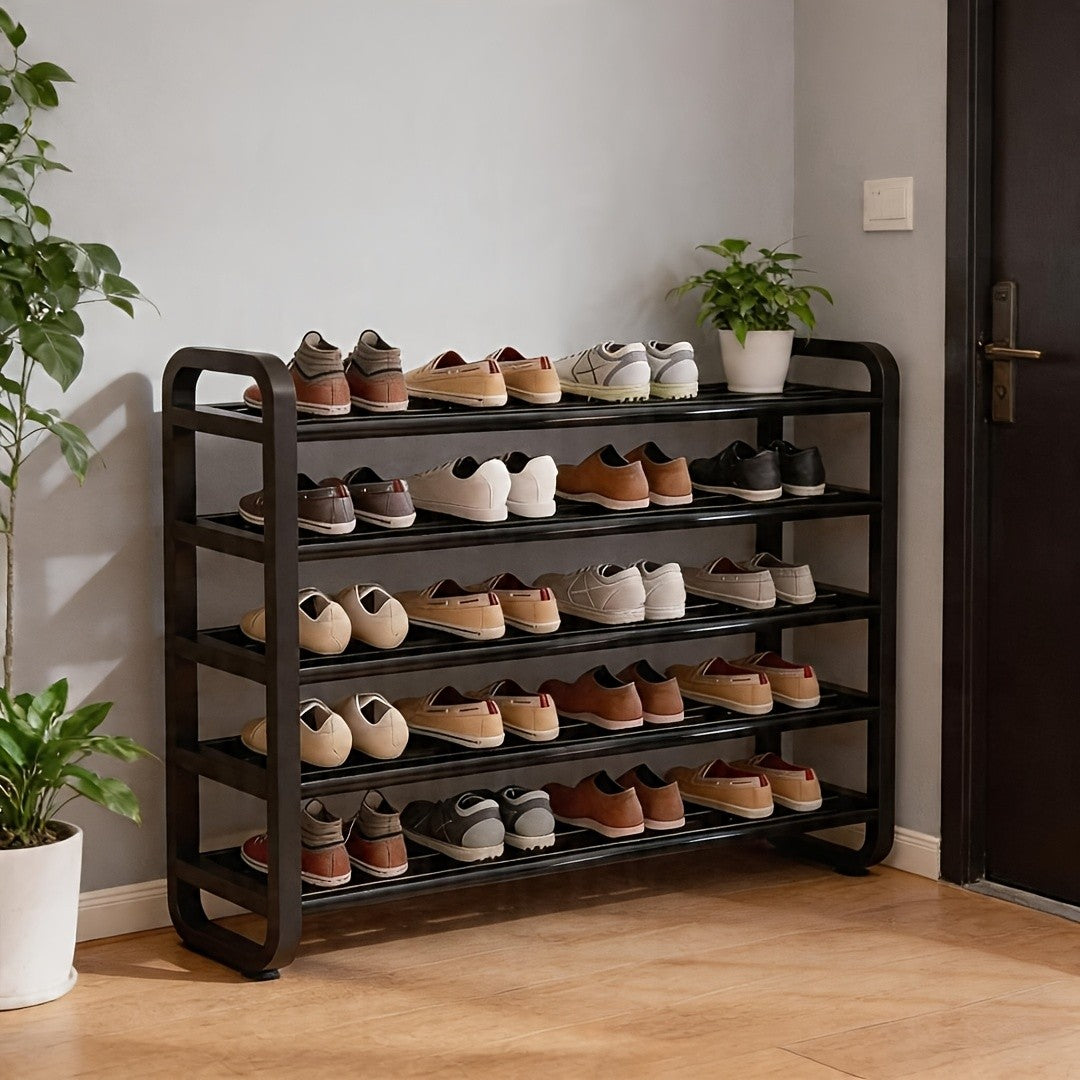 Space-Saving 5-Tier Shoe Rack, Durable, Narrow Design, Multi-Layer Craftsmanship, No Wood, Floor Mount, with Electricity-Free Use for Entryway And Dorm Storage, Living Room Compatible, Shoe Racks, Shoe Storage Organizer, Shelf