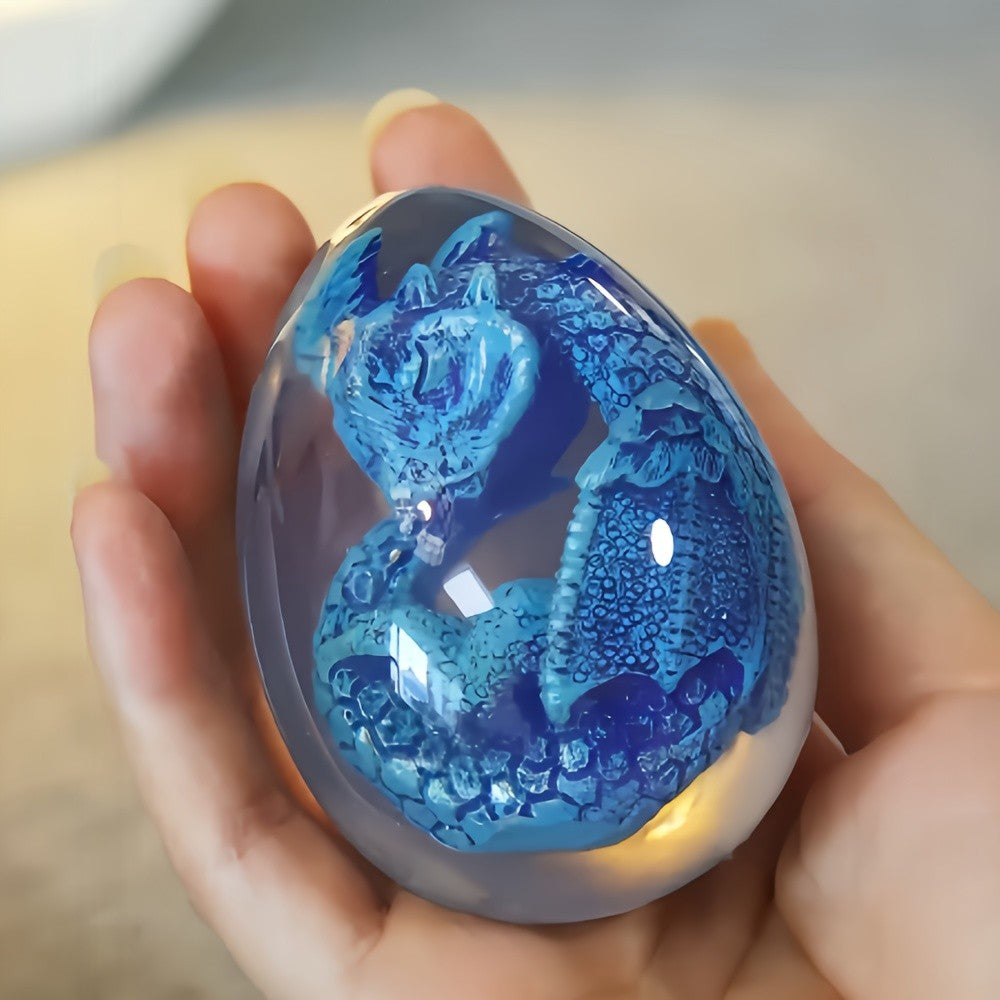 Transparent Resin Statue Dragon Egg Dinosaur Souvenir Craft Home Decor Birthday Christmas New Year Gifts