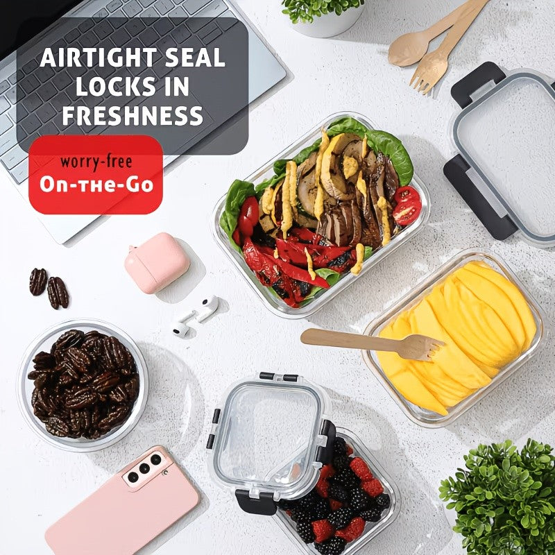 34pcs Glass Food Storage Container Set With Lids-ideal For Lunches, Pantry Organization, And Kitchen Use. These Leak-proof, Airtight Glass Containers Are Safe For Use In The Microwave, Oven, Refrigerator, And Dishwasher.