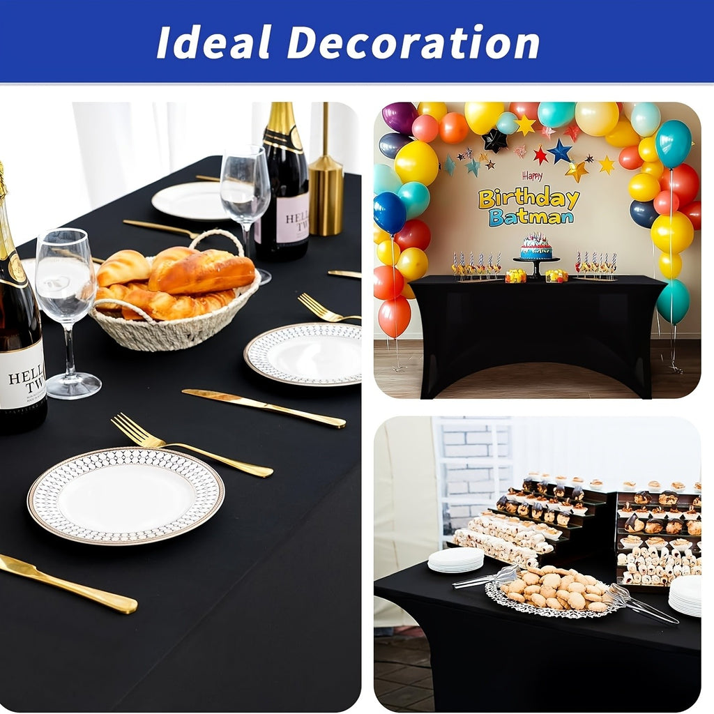 2/4/8/12 Pack Table Cloths 6FT Tablecloths Spandex Fitted Suitable For Rectangular Tables, Wrinkle Resistant Elastic Tablecloth, Ultimate Desktop Protective Cover, Suit For Parties, Trade Exhibitions, Mothers Day, Weddings Decor Kitchen