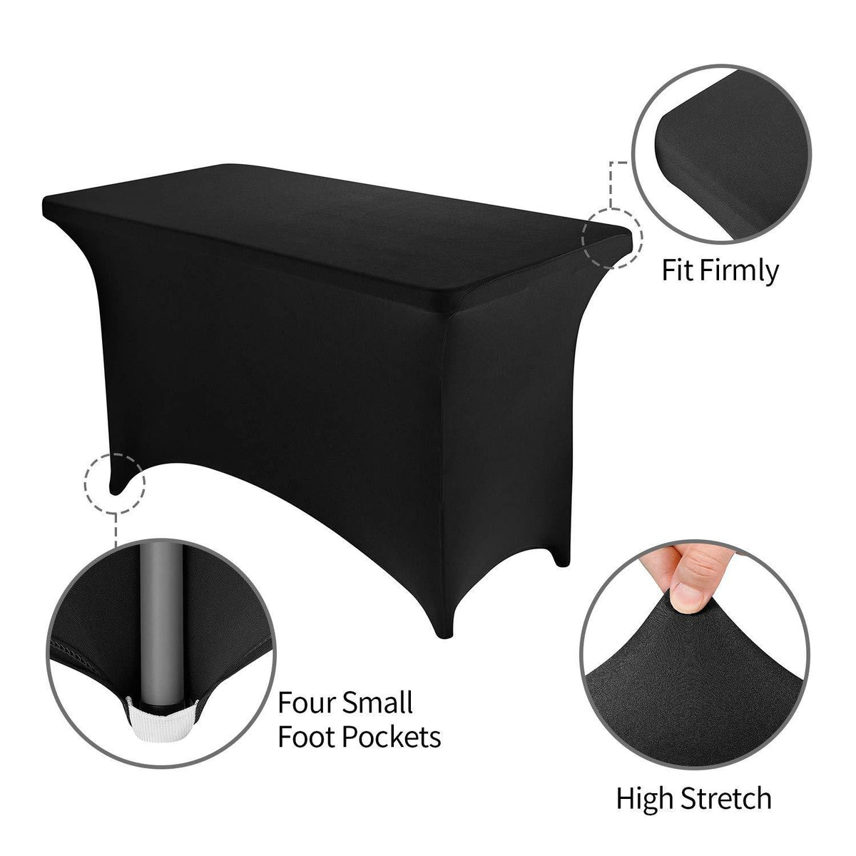 2/4/8/12 Pack Table Cloths 6FT Tablecloths Spandex Fitted Suitable For Rectangular Tables, Wrinkle Resistant Elastic Tablecloth, Ultimate Desktop Protective Cover, Suit For Parties, Trade Exhibitions, Mothers Day, Weddings Decor Kitchen