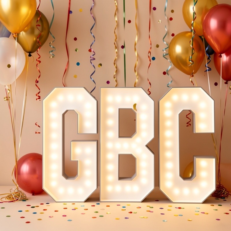Marquee Letter Lights, 3-Foot Warm White KT Board Lighted Letters for Birthday Party Backdrops, Wedding Proposals and Anniversary Celebration Decor