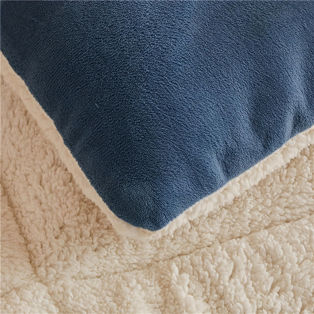 2/3 Pc Sherpa Fleece Blanket for Sofa and Bed, Extra Thick Plush Microfiber, Lightweight Reversible Soft Cozy Warm Luxury Bed Blanket, Single Double Bed Size
