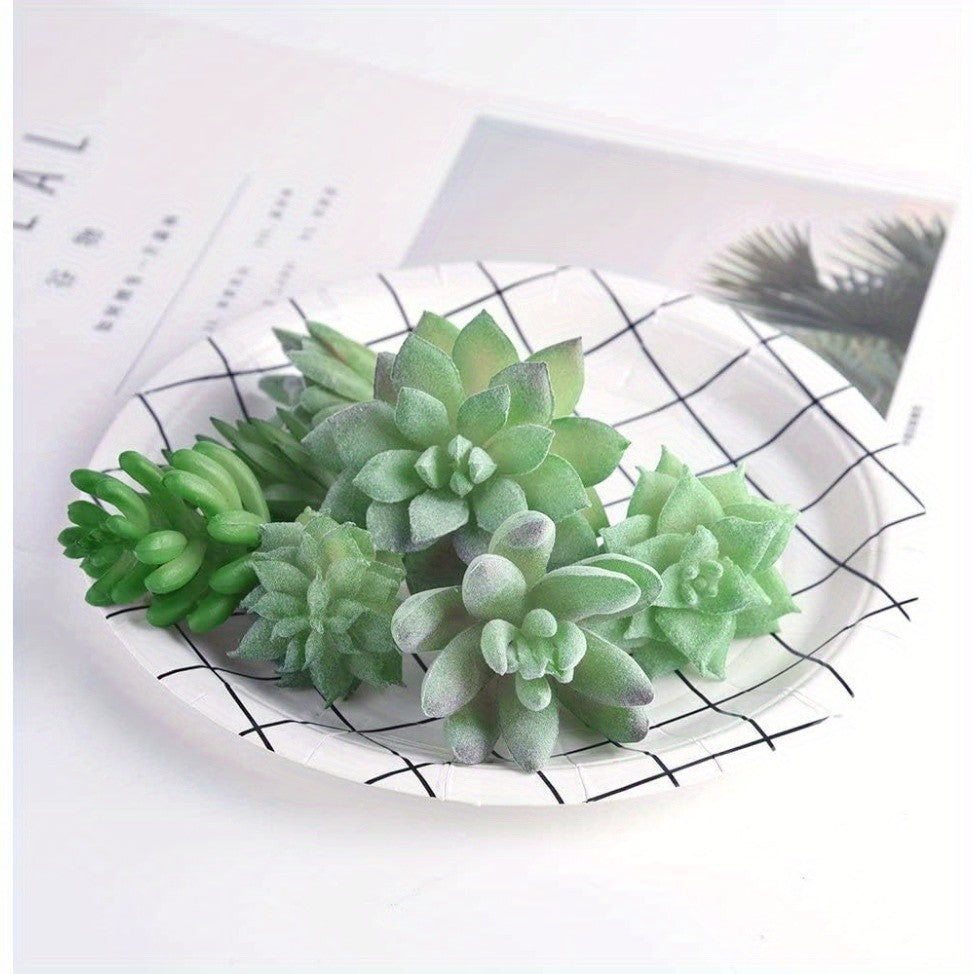 Artificial Succulent Picks, 20-Piece Random Assortment of Unpotted Faux Plants for DIY Arrangements, Shelf Displays and Indoor Home Decor