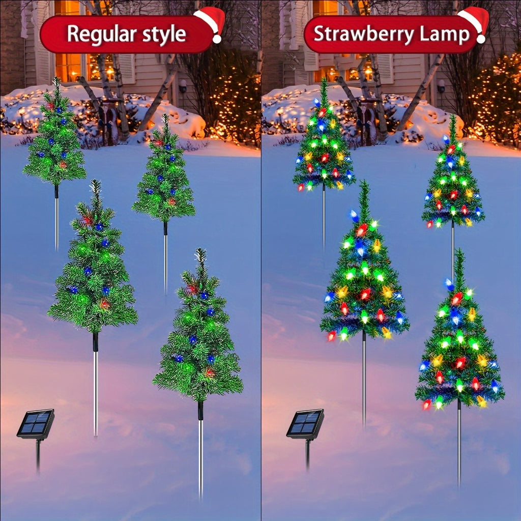 4pcs/ Set Christmas Tree Lights Holiday Decorations, Small Path Lights, Atmosphere Lights, Christmas Decoration Lightsfor Halloween Christmas