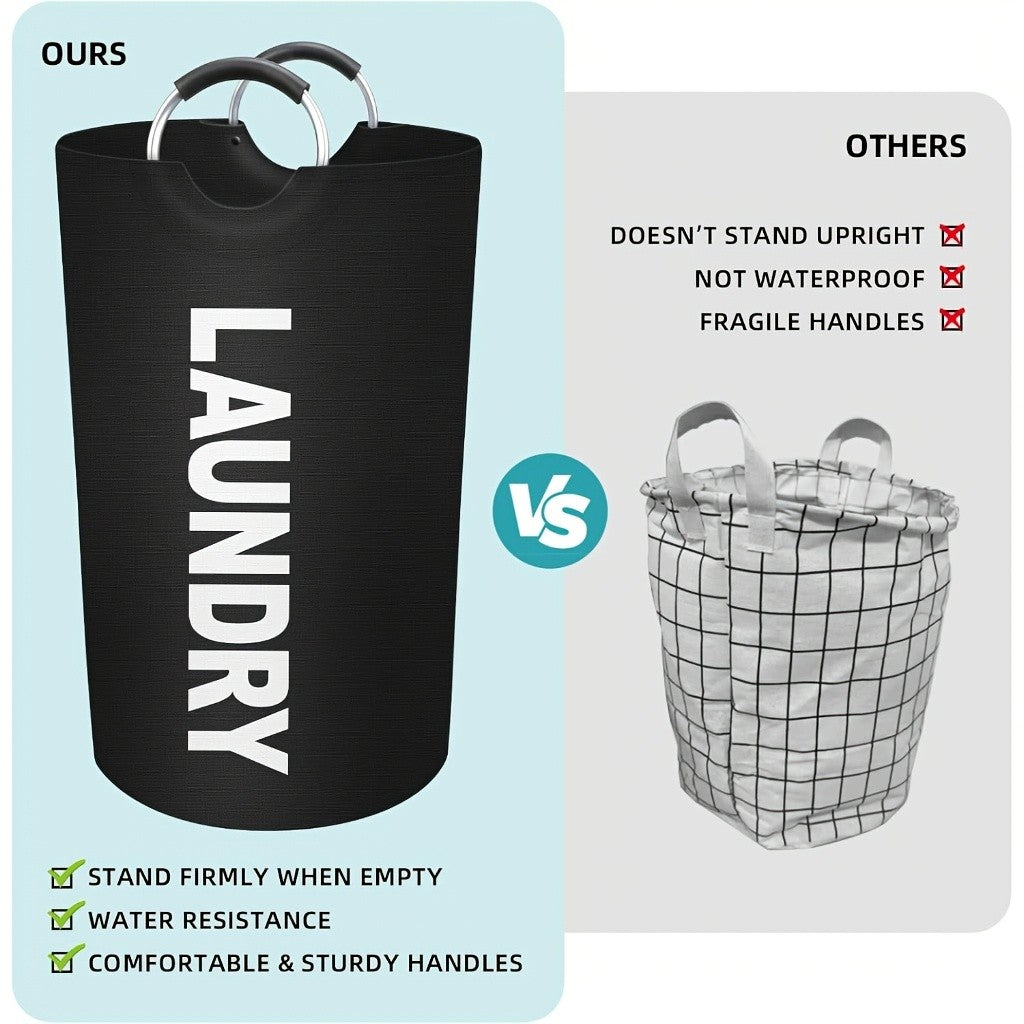 2pcs/ 1pc Large Foldable Laundry Basket, Dirt Clothes Basket With Padded Handle - Waterproof Freestanding Dirt Clothes Basket. Easter Gift(With Random Color Options)
