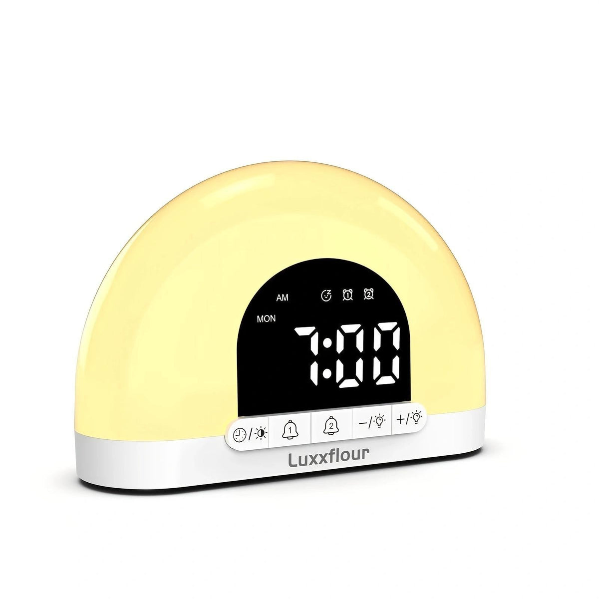 Luxxflour Sunrise Alarm Clock Light Atmosphere Lamp Dual Alarm Clock and Weekday Mode