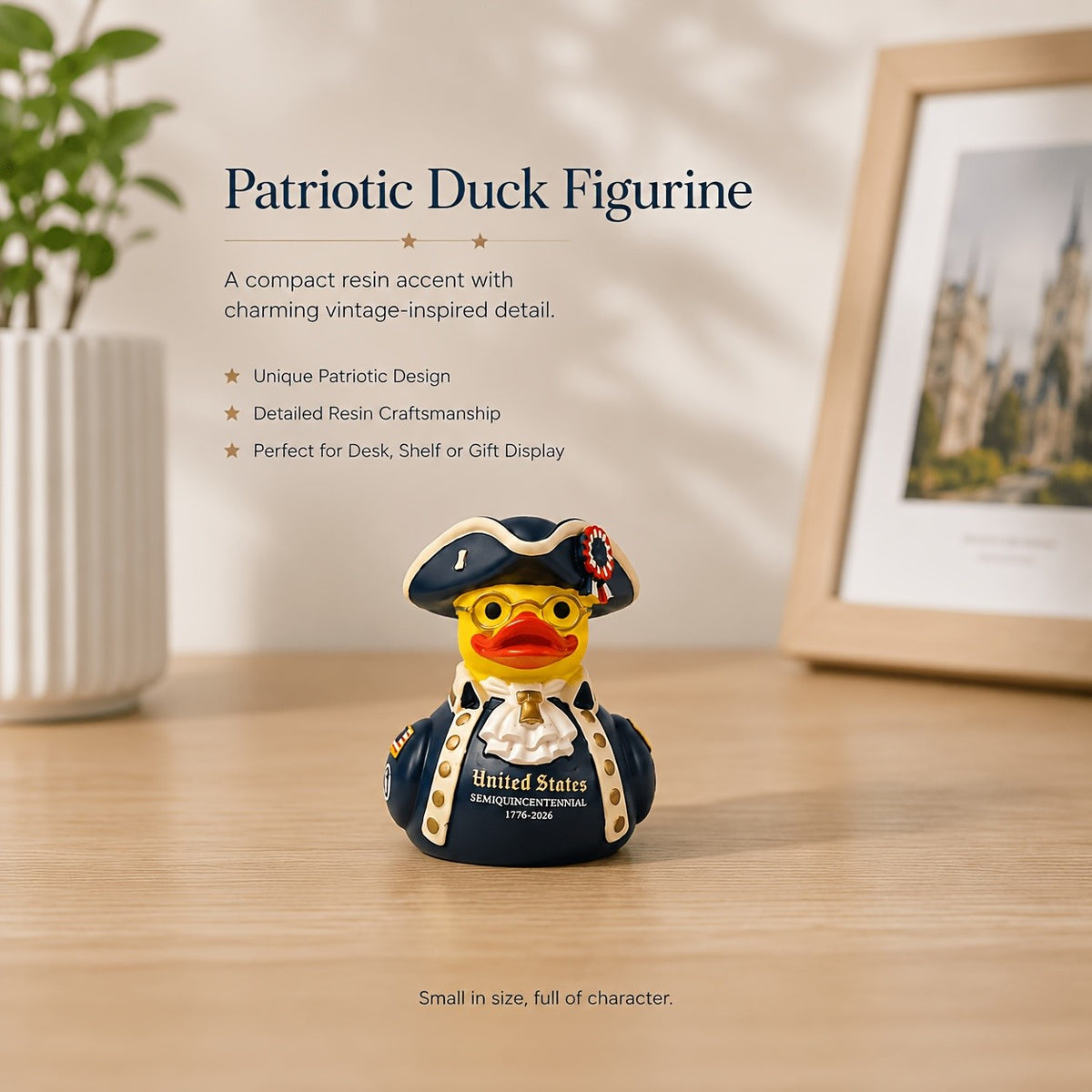 A 250th Anniversary Commemorative Edition Liberty Eagle Duck - 1776-2026 Memorial Collectible Resin Sculpture, Suitable for Placement in Multiple Scenes, Fully Loaded with Historical Commemorative Attributes, a Unique Cultural Symbol, an Exclusive