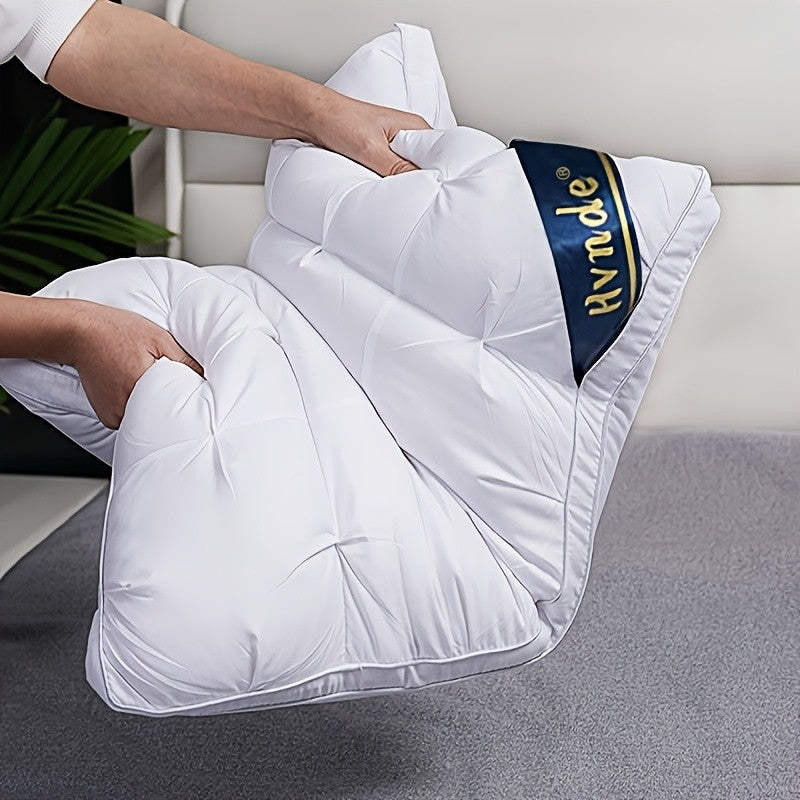 2 Luxury Hotel Quality Pillows | Deep Sleep Neck Support, All-Season, Non-Sinking High Pillow Core, Hypoallergenic Polyester, Modern Design With Soft Satin Cover, Cooling And Neck Pillow, Ideal Gift