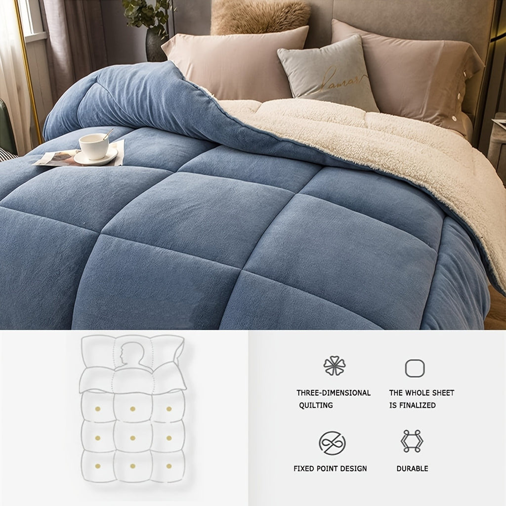 2/3 Pc Sherpa Fleece Blanket for Sofa and Bed, Extra Thick Plush Microfiber, Lightweight Reversible Soft Cozy Warm Luxury Bed Blanket, Single Double Bed Size