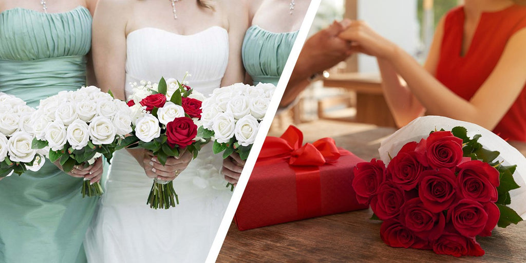 50/100pcs Red Roses Artificial Flowers, Real Touch Velvet Roses Bouquet Fake Flowers Bulk, Artificial Roses with Long Stems for Valentines Day Gift DIY Bridal Wedding Centerpiece Decorations, Mothers Day Decor, Home Decor, Room Decor, Rosas Eternas