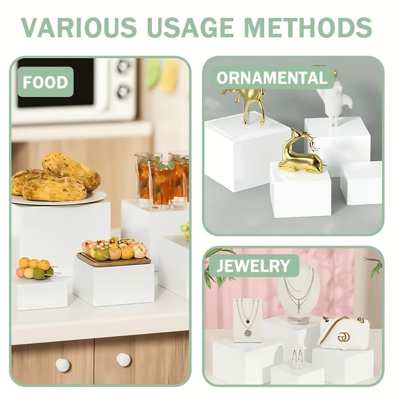 5pcs Square White Acrylic Display Stands