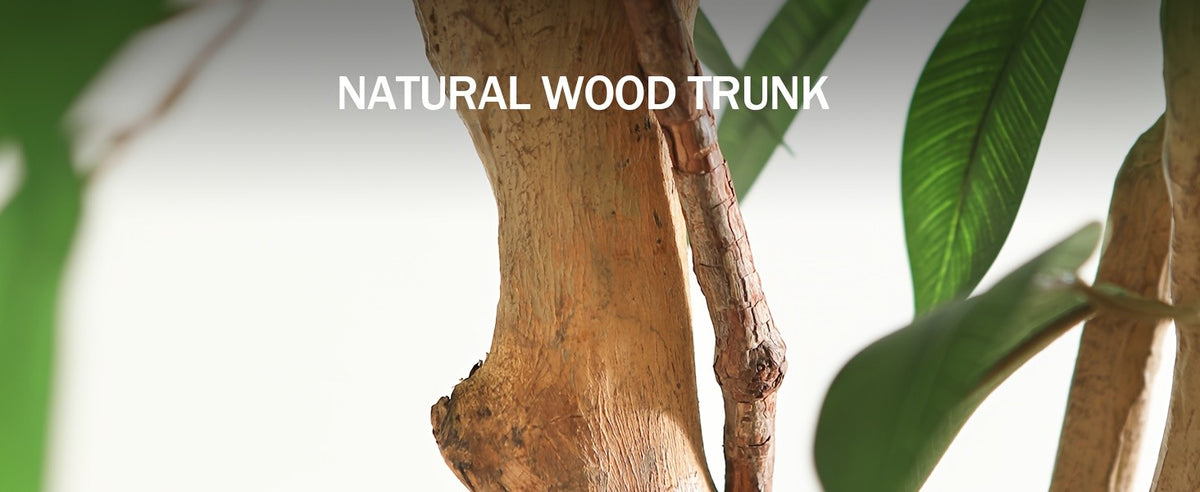Tall Artificial Ficus Tree - Fake Greenery Potted Plant with Natural Wood Trunk And Lifelike Leaves-Elegant Indoor Outdoor Living Room Home Decor