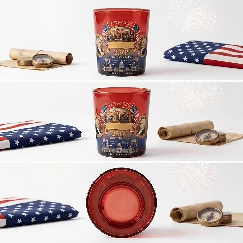 250th Anniversary Edition Whiskey Glasses, Set Of 2, 10 Ounces. Oval-shaped, Reusable, Multifunctional, Perfect for Celebrations. An Excellent Gift for The Elderly, Friends, And Partners