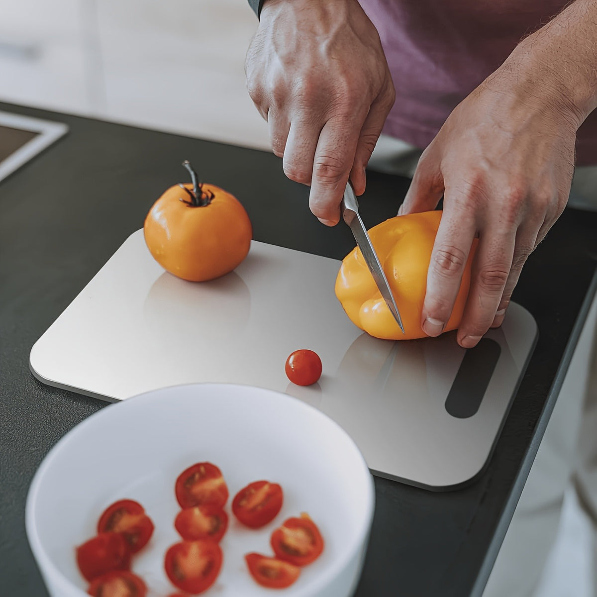 2026 Titanium Cutting Board for Kitchen, Premium Cutting Board, New Upgrade 100% Pure Titanium Cutting Boards for Kitchen, Large Cutting Board(14"Lx10"W), Double Sided Durable Metal Cutting Board