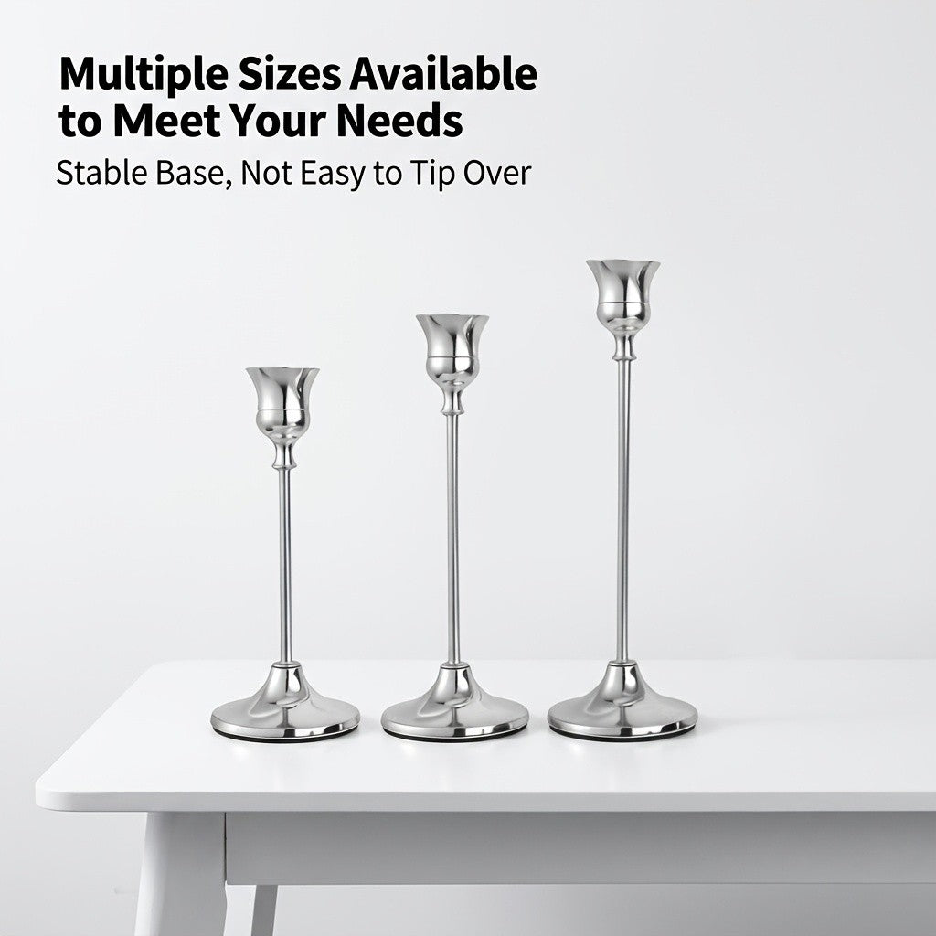 30pcs/48pcs/36pcs Copper Plated Candlestick Holders, Retro Style Minimalist Dining Tables Center Decoration, Suitable for Celebrations, Birthdays, Weddings And Christmas, Parties, Dining Tables, Fireplace Decoration Candle Holders