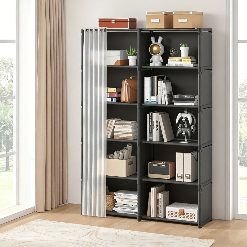 Single/Double Row Multi-Purpose Storage Rack, Easy to Install, 15.75/31.5-Inch Simple Clothing Storage Cabinet, Dustproof And Clutter-Free Bookcase, Suitable for Offices, Classrooms, Living Rooms, Bedrooms, Dormitories, for Organization And Storage
