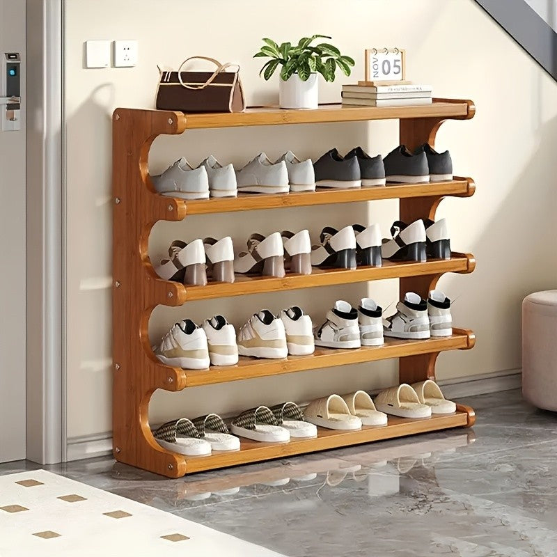 3/5/6-tier Shoe Rack, Practical Storage Shelf, Space-saving Design, Multi-layer Independent Storage Rack, Wood Grain Finish, Easy to Assemble, Self-standing Cube Shoe Storage Rack, Suitable for Dorm Rooms and Entryways, Easy to Assemble, Brown