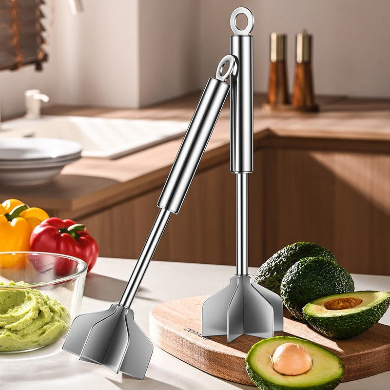 [Stainless Steel Meat Chopper] Meat Chopper 304 Stainless Steel Meat Chopper - With 6 Curved Blades, Heat Resistant Burger Meat Grinder, Non-Stick Mixing Chopper, Ground Beef Mashers, Potato Mashers Tools, Heavy Duty Food Grade Mixer Utensil for Home Meal