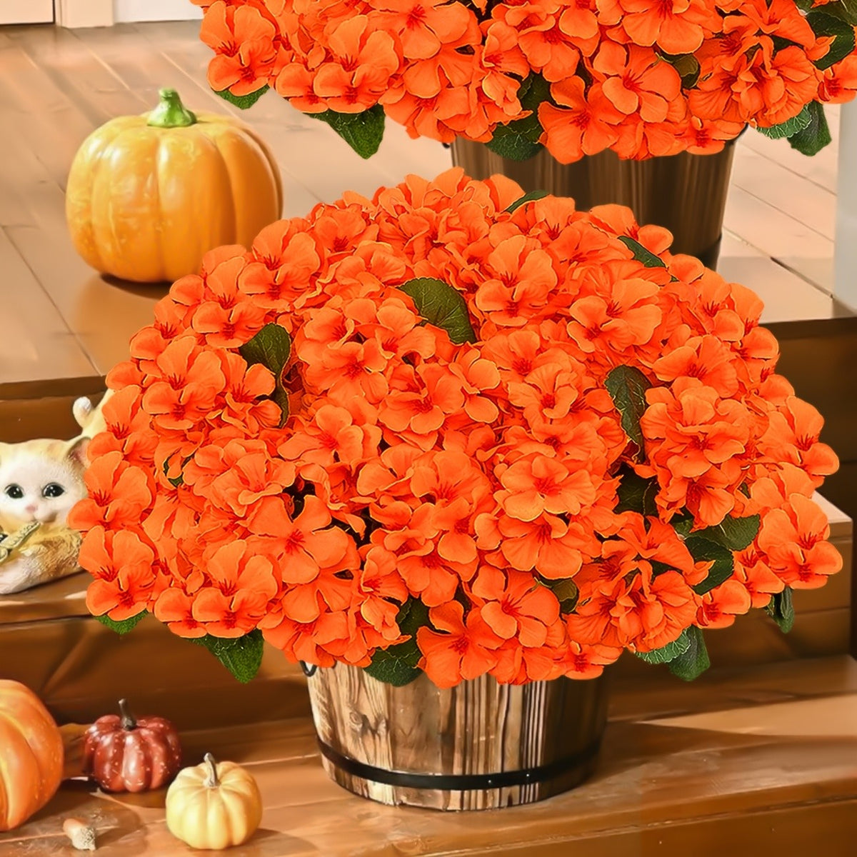 8/16 Bundles 13.77 In Artificial Geranium Flowers For Outdoors Geranium Flowers Outdoor Red Artificial Flowers UV Resistant Garden Plants Faux Flowers For Home Kitchen Table Centerpieces Patio Decor