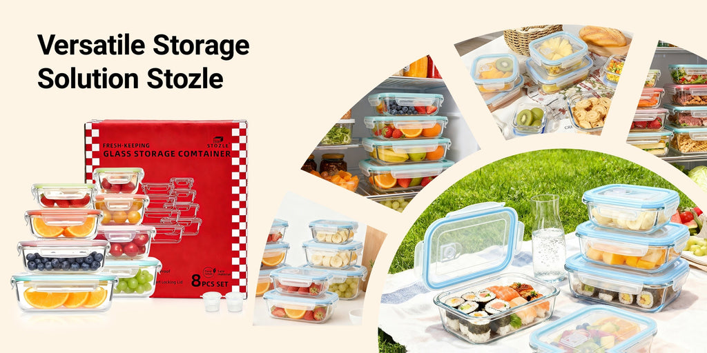 16pcs Sealed Glass Food Storage Containers, Lunch Box, Microwave, Oven - Great For Salads, Fruits, Vegetables And Sandwiches, Lunch Box | Sealed Storage | Durable Glass, Food Storage Containers (8 Lids + 8 Containers)