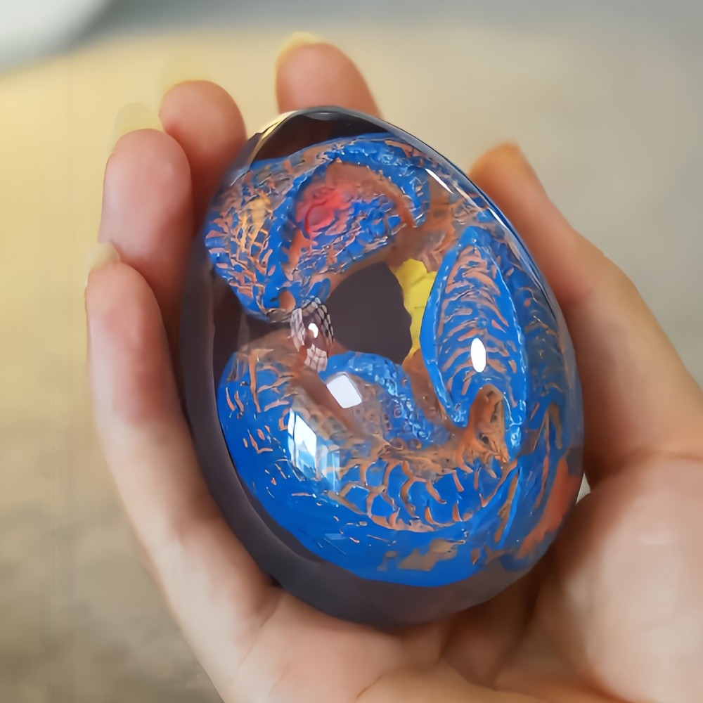 Transparent Resin Statue Dragon Egg Dinosaur Souvenir Craft Home Decor Birthday Christmas New Year Gifts